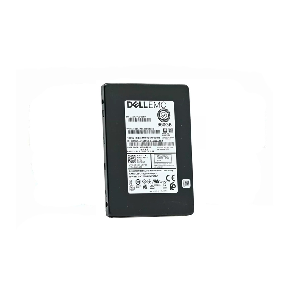 DELL EMC 0CDC61 MTFDDAK960TDS SSD 2.5" 960GB SATA 6GB/S