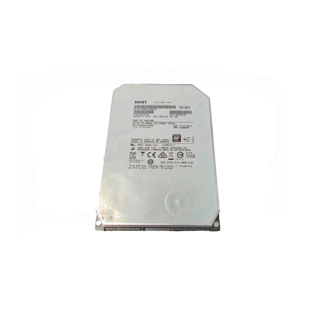 HITACHI HUH728060AL5200 6TB HDD 3.5" SAS-3 12GB/S 7.2K RPM CACHE 128MB