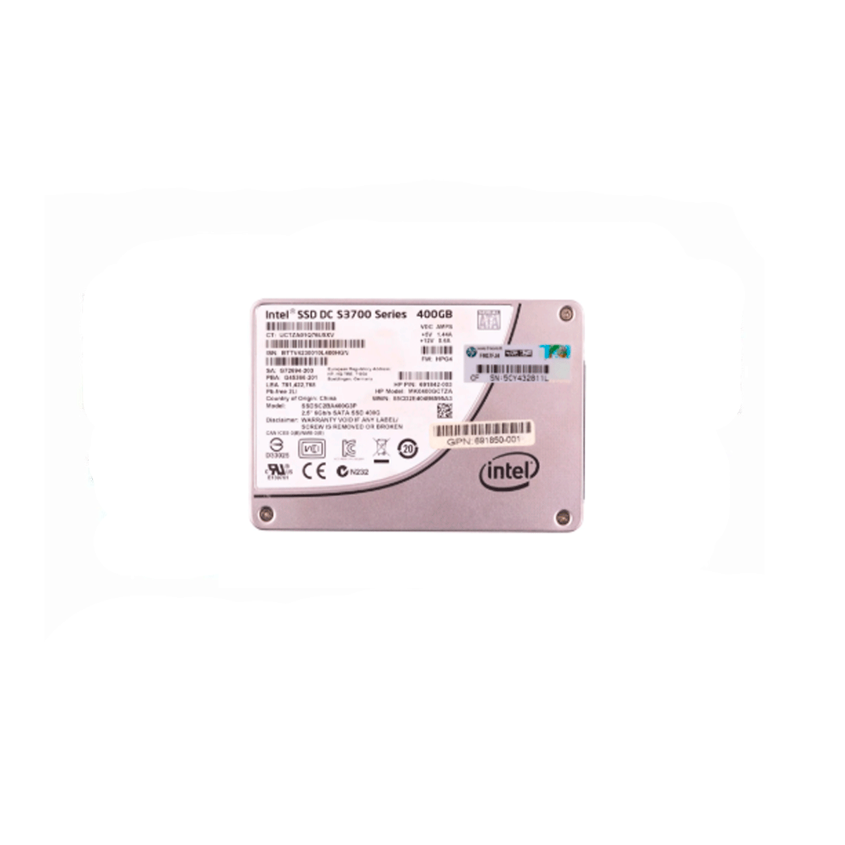 INTEL DC S3700 SERIES SSDSC2BA400G3P 400GB SSD SATA-3 6GB/S 2.5"