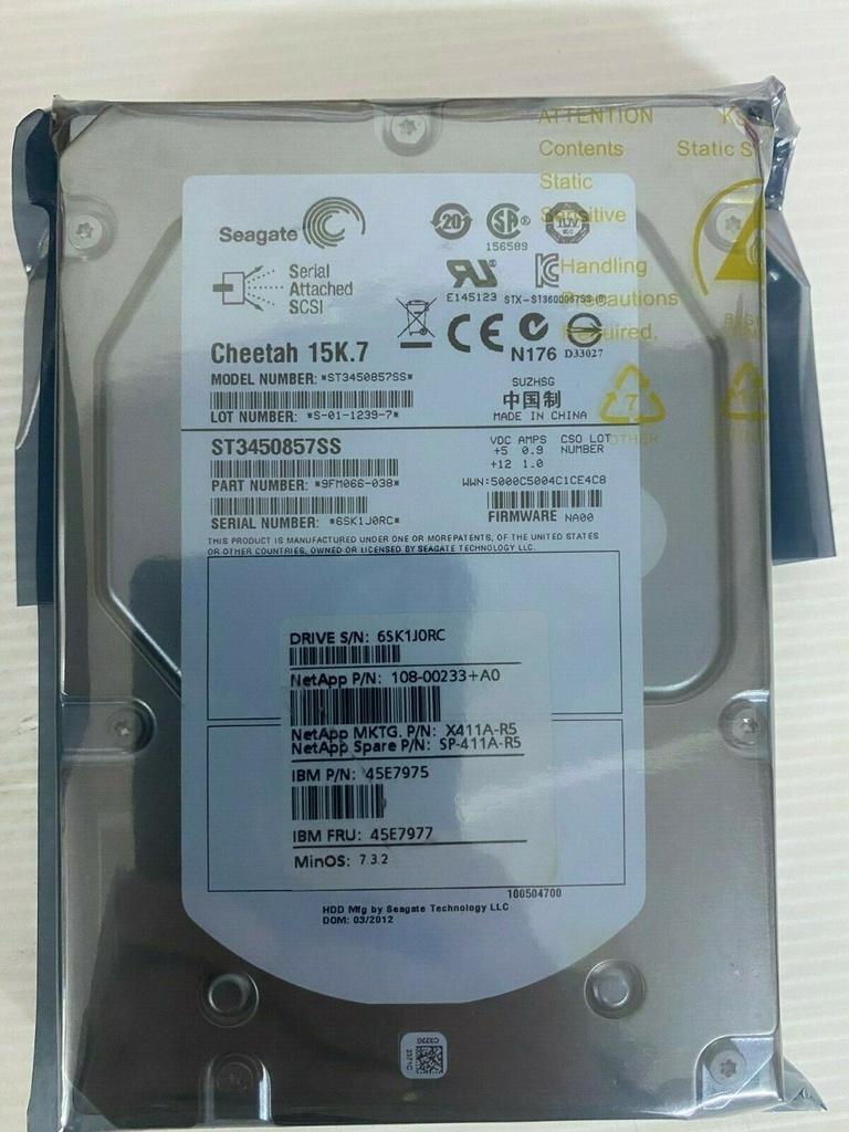 SEAGATE 4X ST3450857SS 450GB HDD 3.5" SAS-2 6GB/S 15.000 RPM 16MB CACHÉ