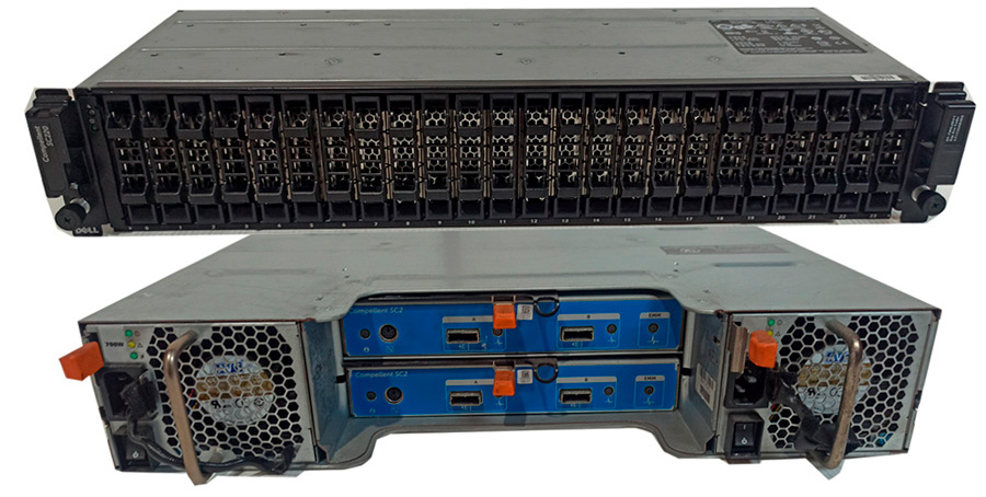 DELL COMPELLENT SC220 24 SFF STORAGE ARRAY + 2X 0TW47 + 2PSU
