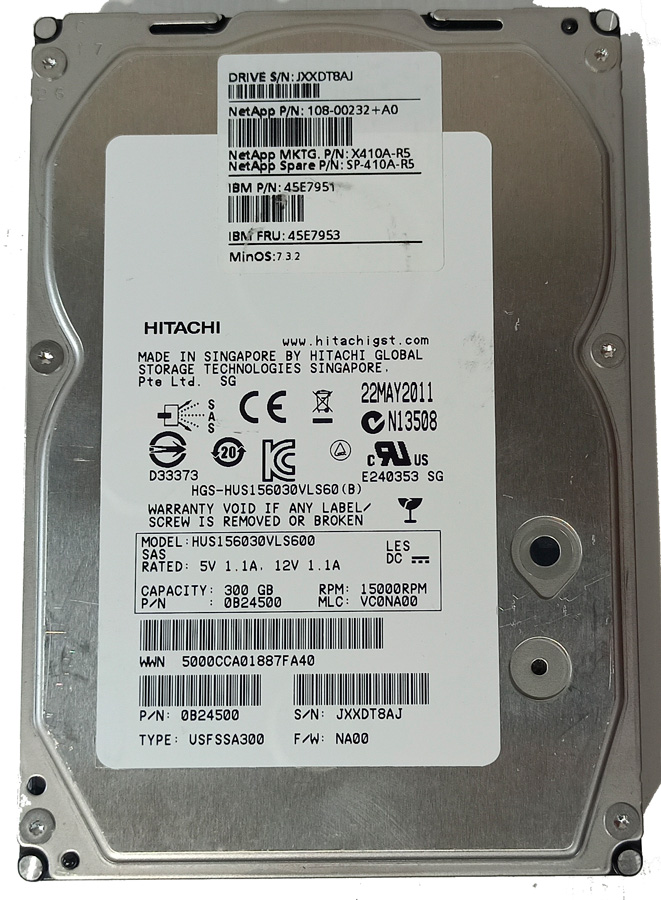 HITACHI HUS156030VLS600 HDD 300GB 3.5" SAS 6GB/S 15K RPM