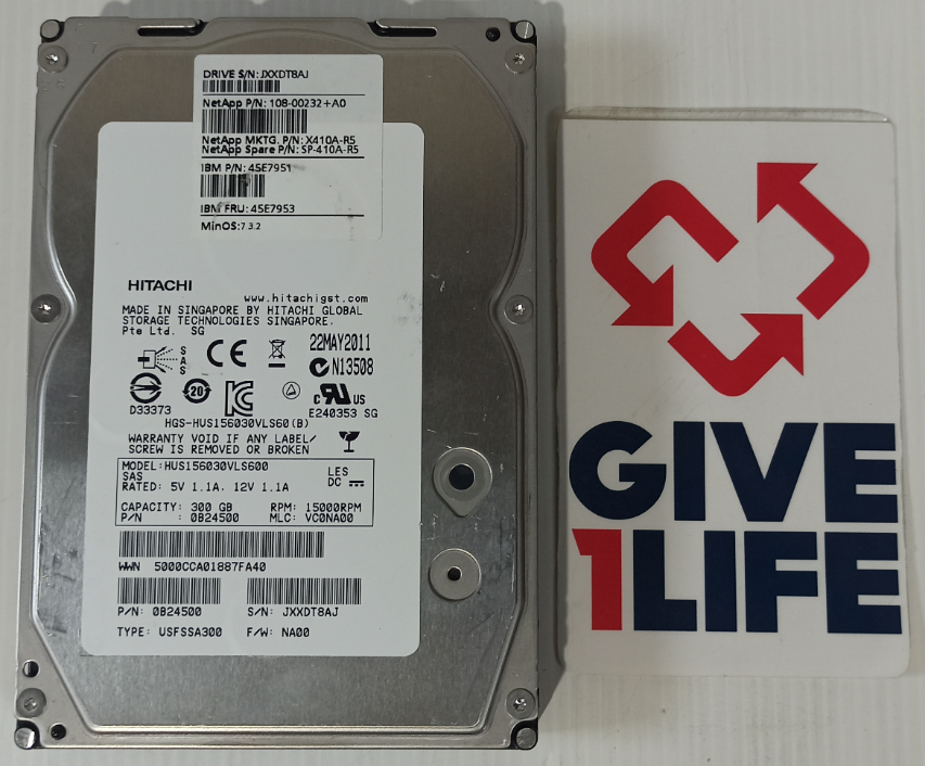 HITACHI HUS156030VLS600 HDD 300GB 3.5" SAS 6GB/S 15K RPM
