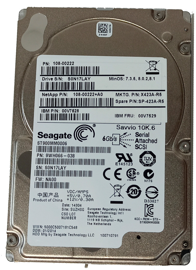 SEAGATE ST900MM0006 HDD 900GB 2.% SAS 6GB/S 10K RPM - 9WH066-038