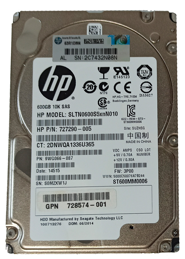 HP ST600MM0006 600GB HDD SAS 2.5" 6GB/S 10K RPM - 727290-005