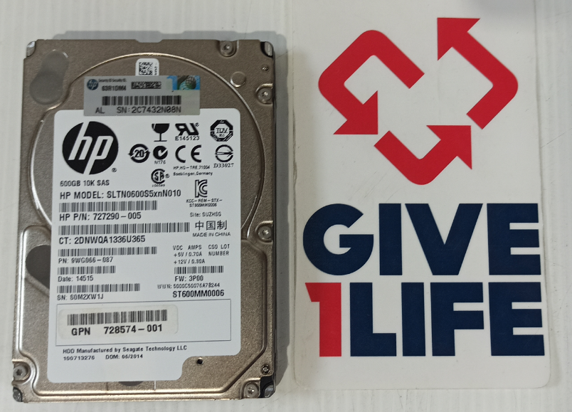 HP ST600MM0006 600GB HDD SAS 2.5" 6GB/S 10K RPM - 727290-005