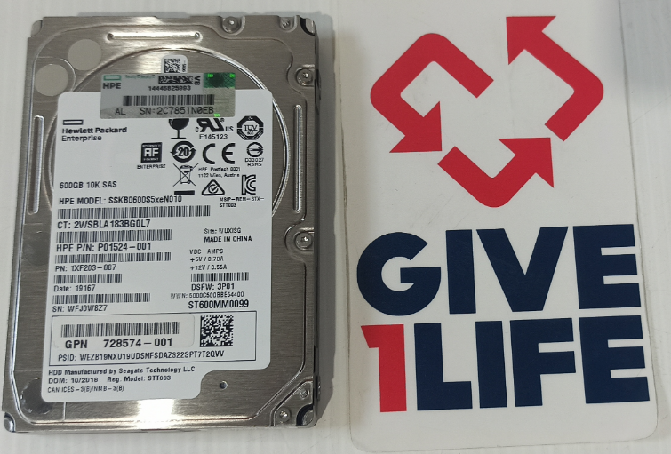 HPE ST600MM0099 600GB HDD SAS 2.5" 6GB/S 10K RPM - P01524-001