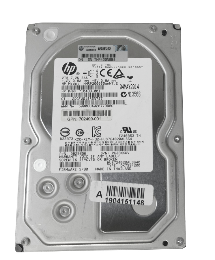HPE HUS724020ALS640 2TB HDD SAS-2 3.5" 6GB/S 7.2K - 710489-001