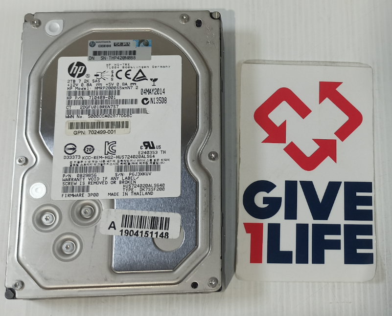 HPE HUS724020ALS640 2TB HDD SAS-2 3.5" 6GB/S 7.2K - 710489-001
