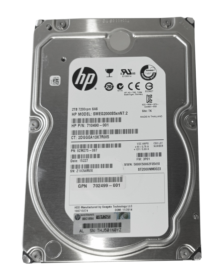 HPE ST2000NM0023 2TB HDD SAS-2 3.5" 6GB/S 7.2K - 710490-001