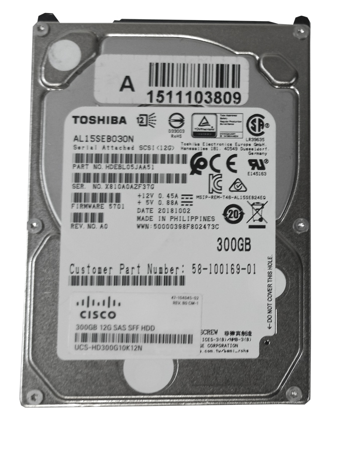 TOSHIBA AL15SEB030N 300GB HDD SAS-3 2.5" 12GB/S 10K 128MB CACHÉ