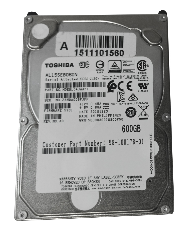 TOSHIBA AL15SEB060N 600GB HDD SAS-3 2.5" 12GB/S 10K 128MB CACHÉ