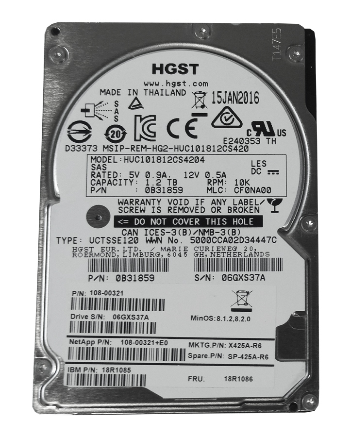HITACHI HUC101812CS4204 1.2TB HDD SAS-3 2.5" 12GB/S 10K 128MB