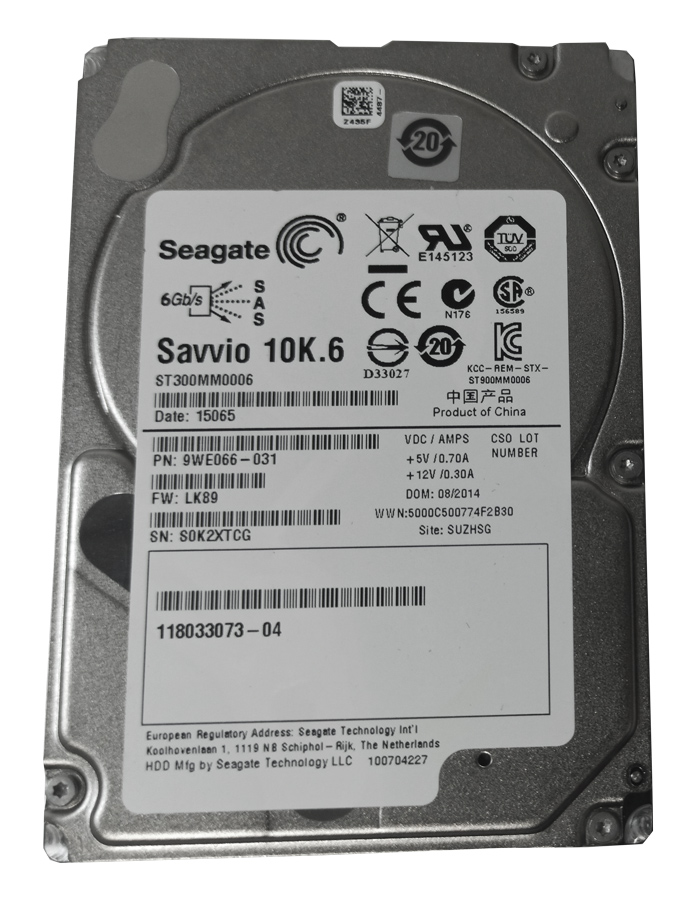 SEAGATE ST300MM0006 1.2TB HDD SAS-2 2.5" 6GB/S 10K 64MB CACHÉ