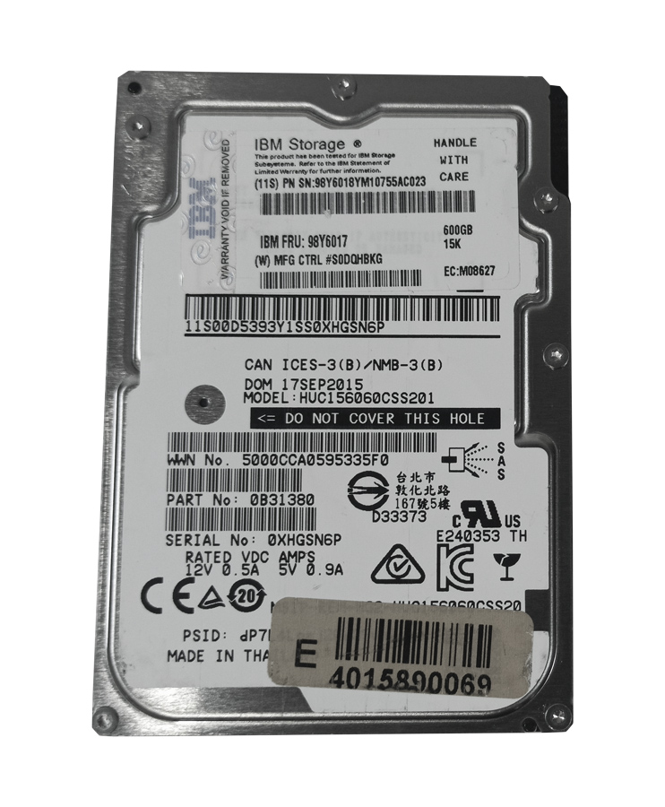 HITACHI HUC156060CSS201 600GB HDD SAS-3 2.5" 12GB/S 15K 128MB