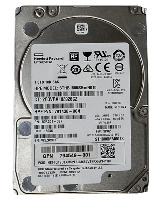 HPE ST1800MM0018 SAS 2.5" 1.8TB 10K RPM SAS3 12GB/S 128MB CACHE - SERVIDORES