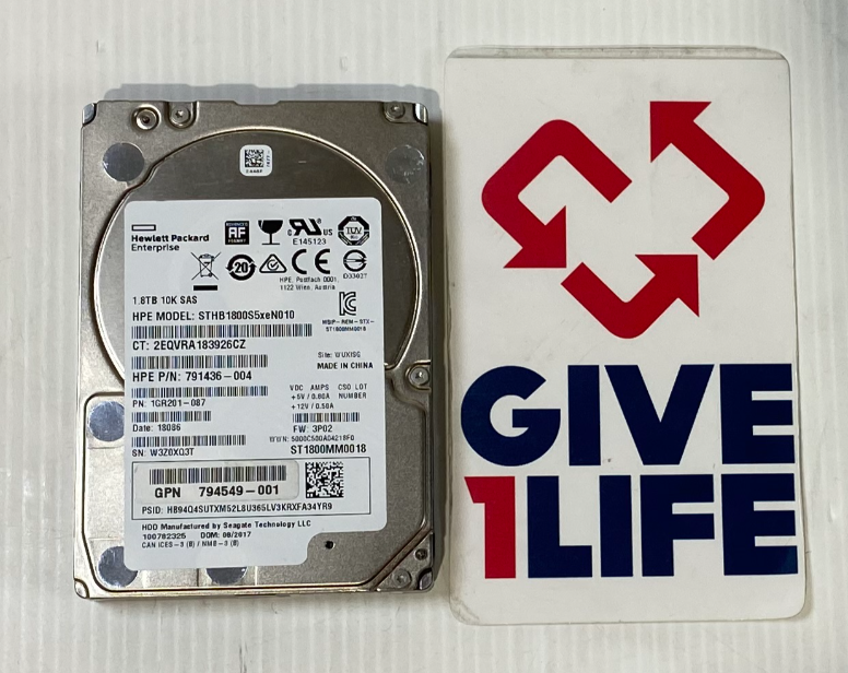 HPE ST1800MM0018 SAS 2.5" 1.8TB 10K RPM SAS3 12GB/S 128MB CACHE - SERVIDORES