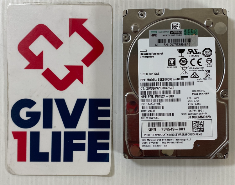 HPE ST1800MM0129 SAS 2.5" 1.8TB 10K RPM SAS3 12GB/S 128MB CACHE - SERVIDORES