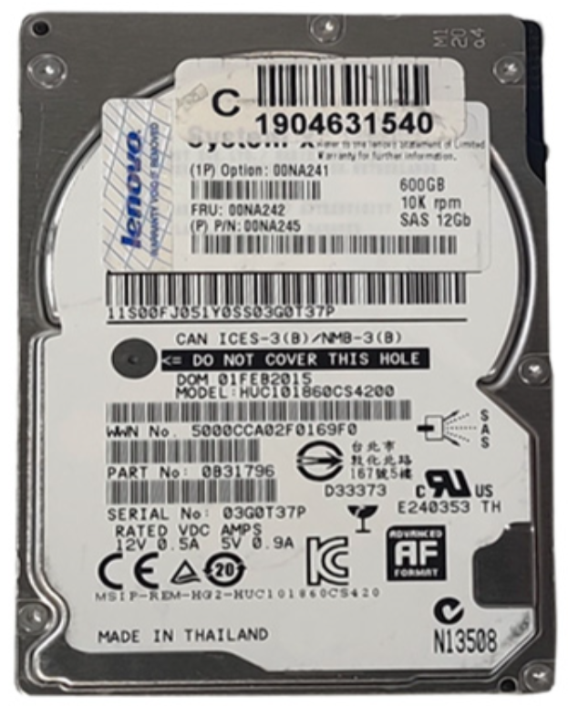 HITACHI HUC101860CS4200 600GB HDD 2.5" SAS-3 12GB/S 10K 128MB CACHE - SERVIDOR