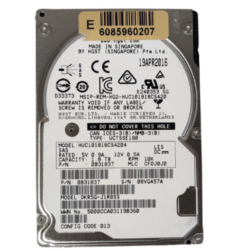 HITACHI HUC101818CS4204 1.8TB HDD 2.5 SAS-3 12GB/S 10K CACHE 128 - SERVIDORES
