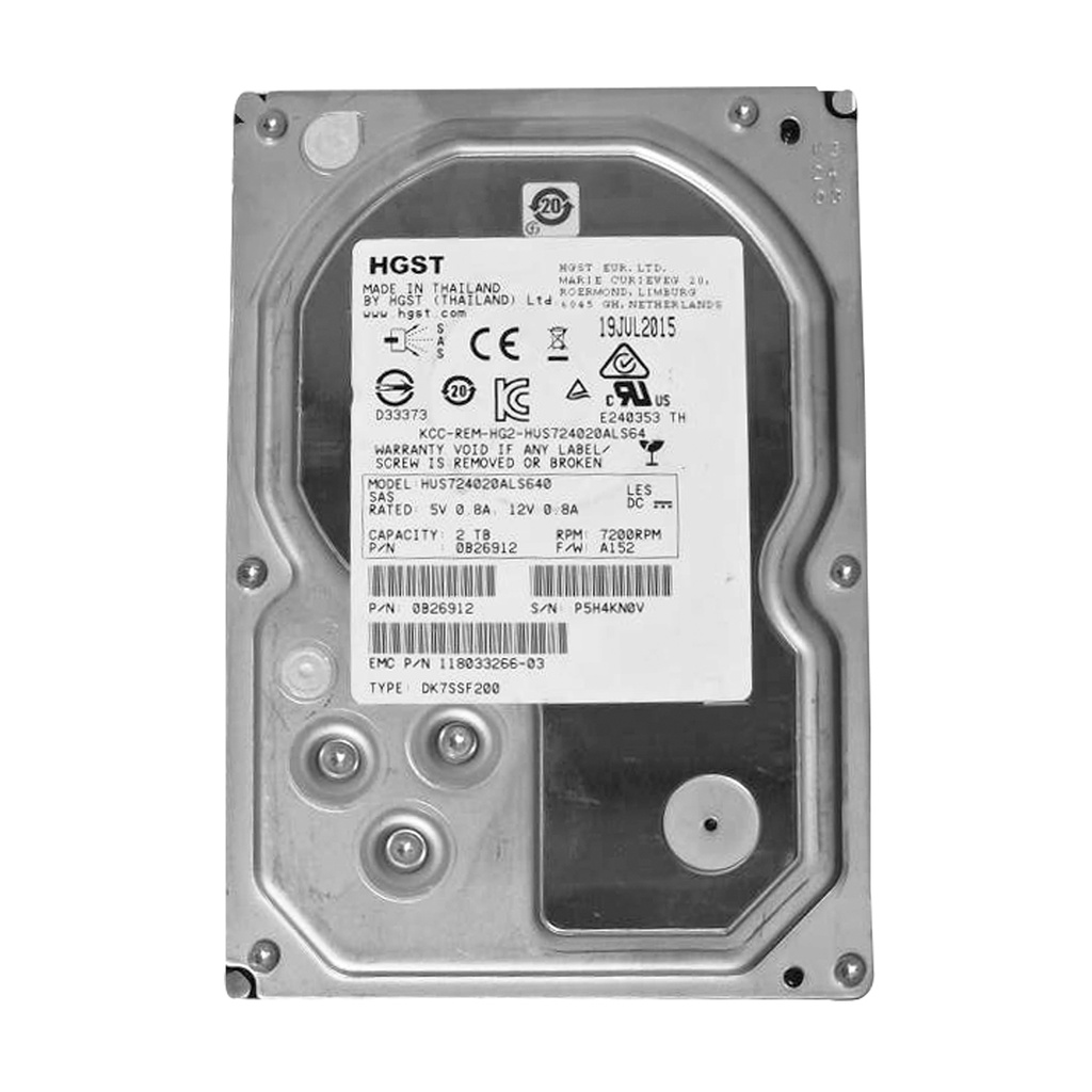HUS724020ALS640 2TB HDD 3.5" SAS 6GB/S 7.2K RPM - ESPECIAL PARA SERVIDORES
