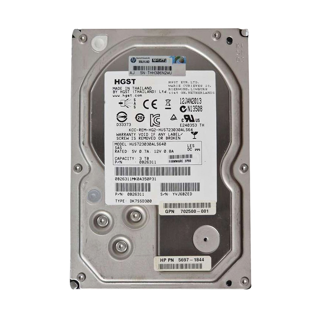 HITACHI HUS723030ALS640 3TB HDD 3.5" SAS-2 6GB/S 7.2K 64MB - SERVIDORES HP DELL