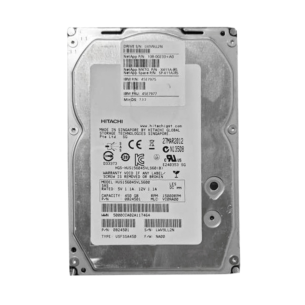 HITACHI 2X HUS156045VLS600 450GB HDD 3.5" SAS-2 6GB/S 15.000 RPM 64MB CACHÉ