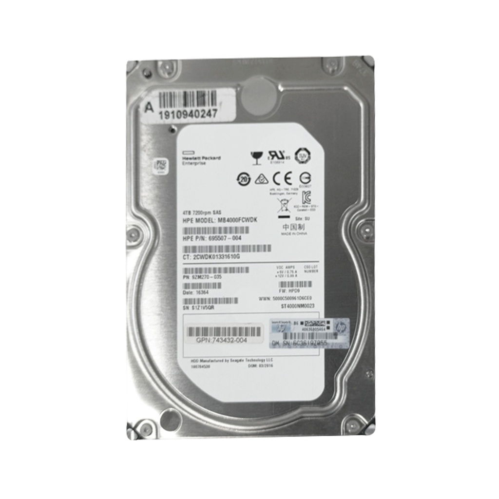 HPE ST4000NM0023 4TB HDD SAS-2 3.5" 6GB/S 7.2K - 695507-004