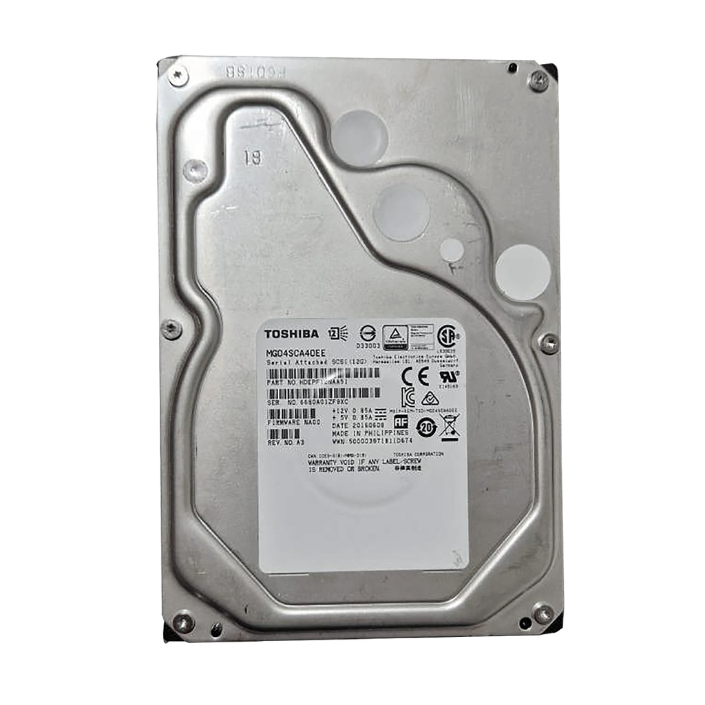 TOSHIBA MG04SCA400A 4TB SAS 3.5" 7,2K RPM SAS2 6GB/S 64MB CACHE - SERVIDOR RACK