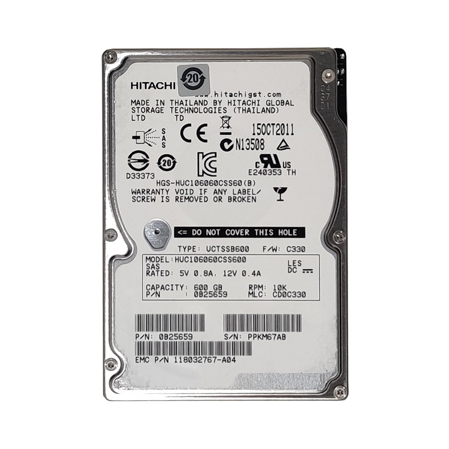 HITACHI HUC106060CSS600 600GB HDD 2.5" SAS-2 6GB/S 10K 64MB