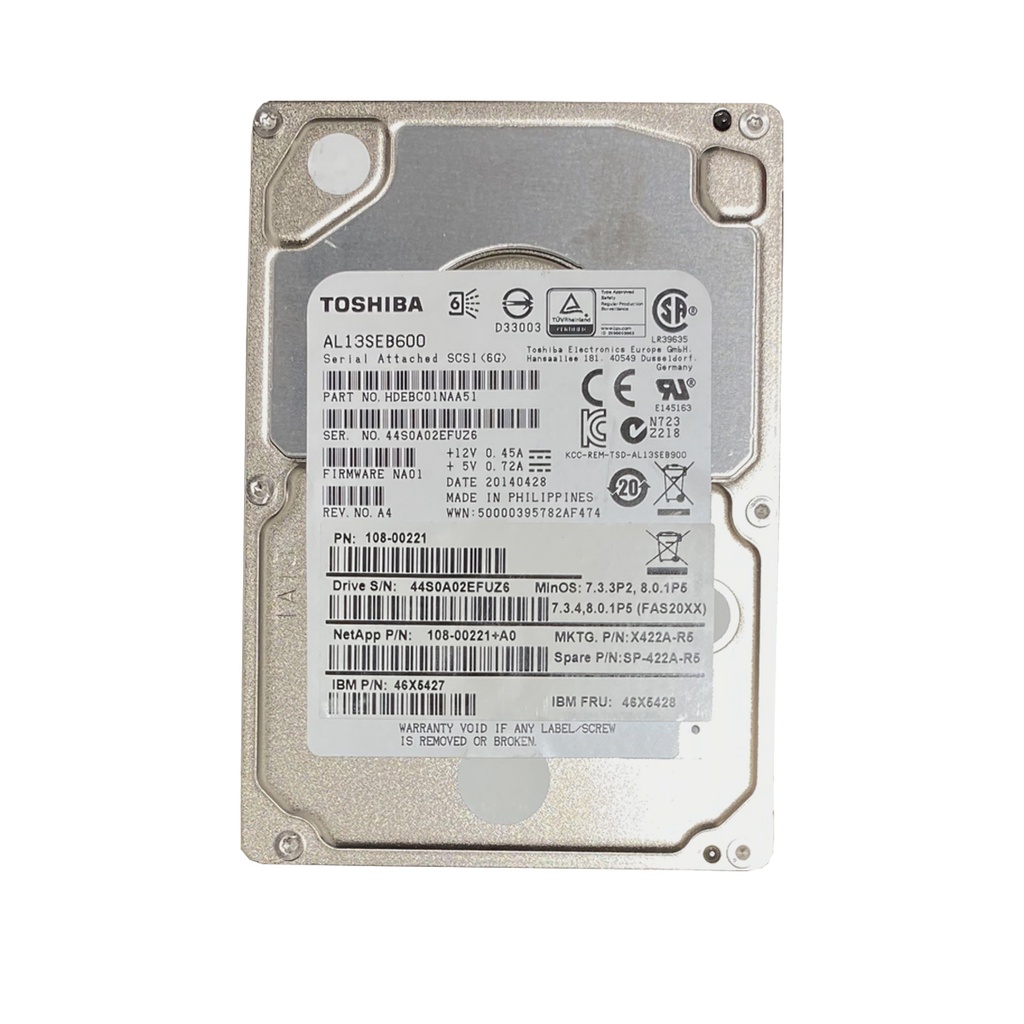 TOSHIBA AL13SEB600 600GB HDD 2.5" SAS-2 6GB/S 10K 64MB