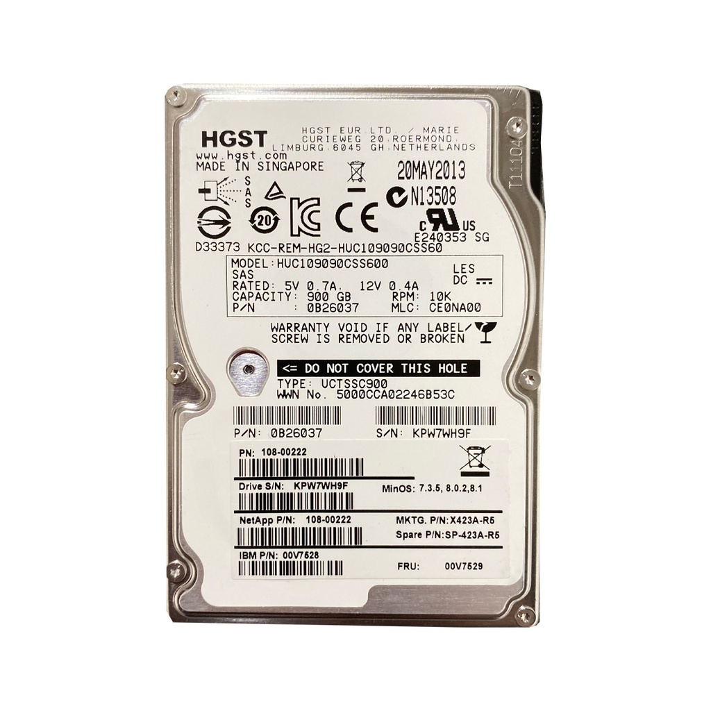 HITACHI HUC109090CSS600 900GB HDD 2.5" SAS-2 6GB/S 10K 64MB