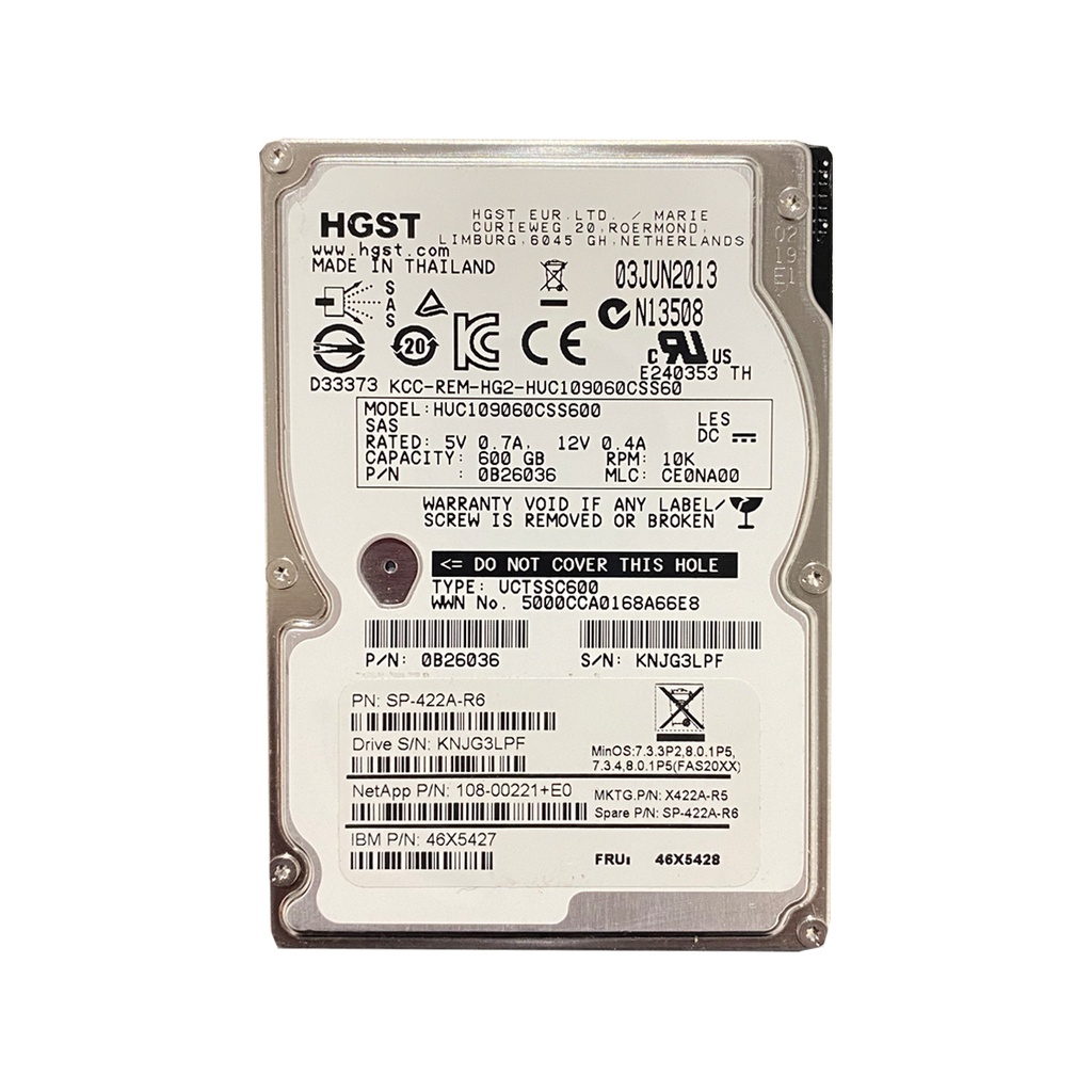 HITACHI 2X HUC109060CSS600 600GB HDD 2.5" SAS-2 6GB/S 10K 64MB