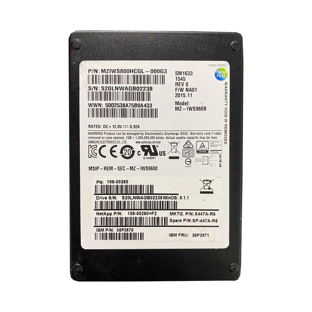 SAMSUNG MZIWS800HCGL-000G3 SSD 800GB SAS2 6GB/S 2.5" - ESPECIAL PARA SERVIDORES