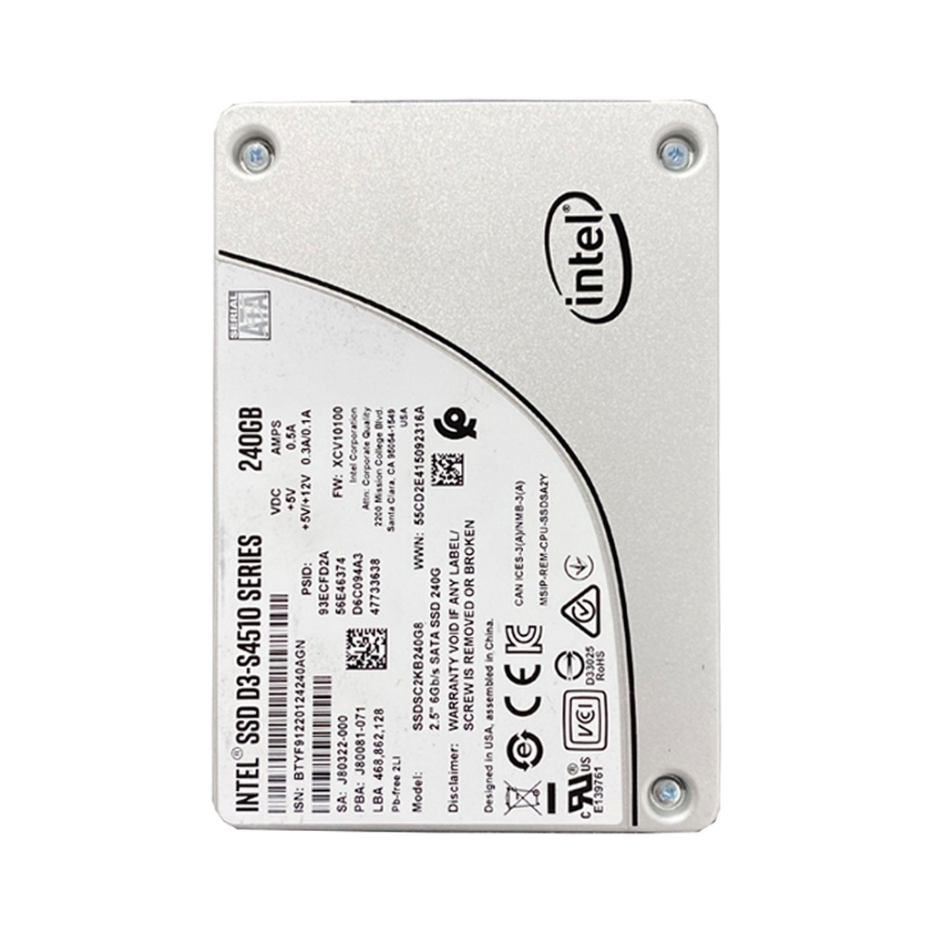 INTEL D3-S4510 SERIES SSDSC2KB240G8 240GB SSD SATA 3.0 6GB/S 2.5"