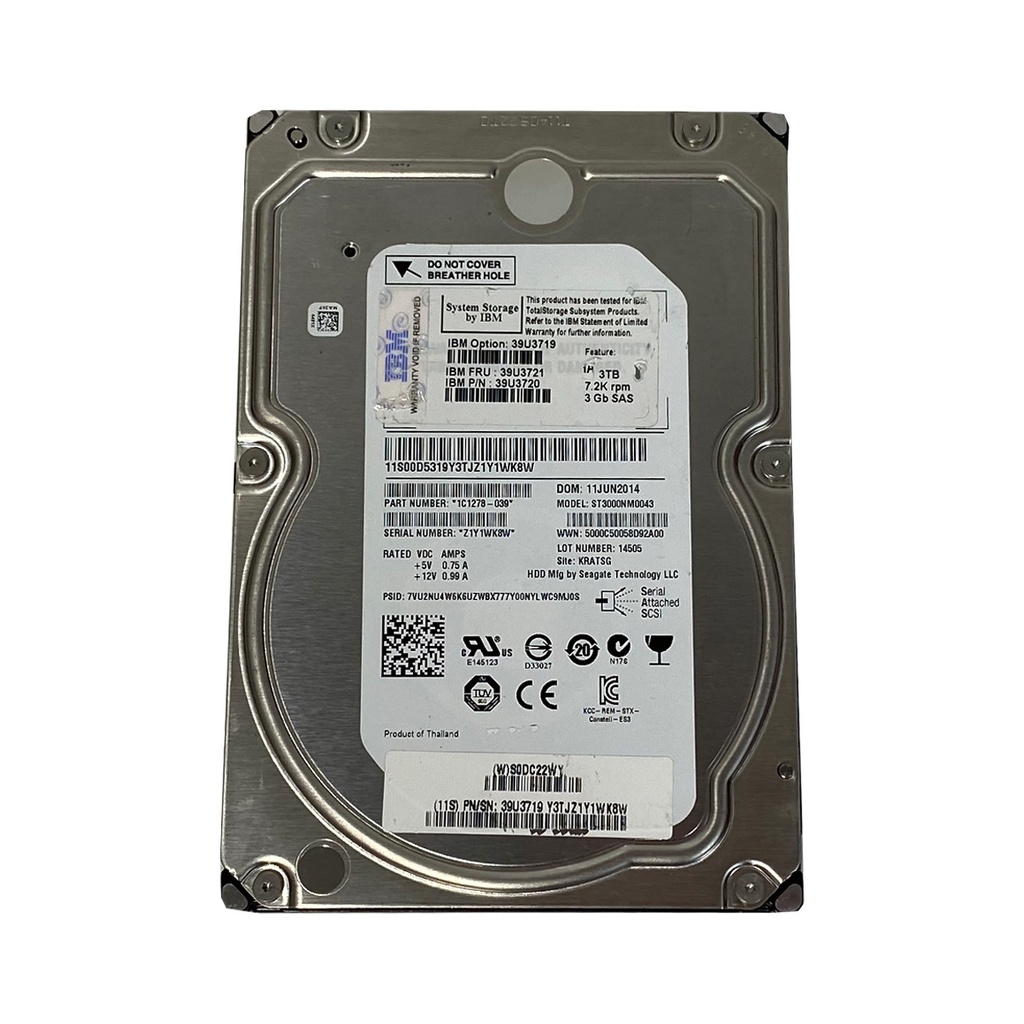 SEAGATE ST3000NM0043 3TB HDD SAS 3.5" 7.2K RPM 6GB/S - PARA SERVIDORES