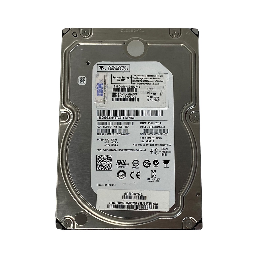 SEAGATE ST3000NM0043 3TB HDD SAS 3.5" 7.2K RPM 6GB/S - PARA SERVIDORES
