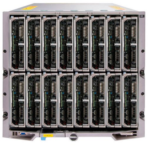 DELL M1000e Blade + 16 x M610 384GB RAM 64CO/128TH + 2X M6220