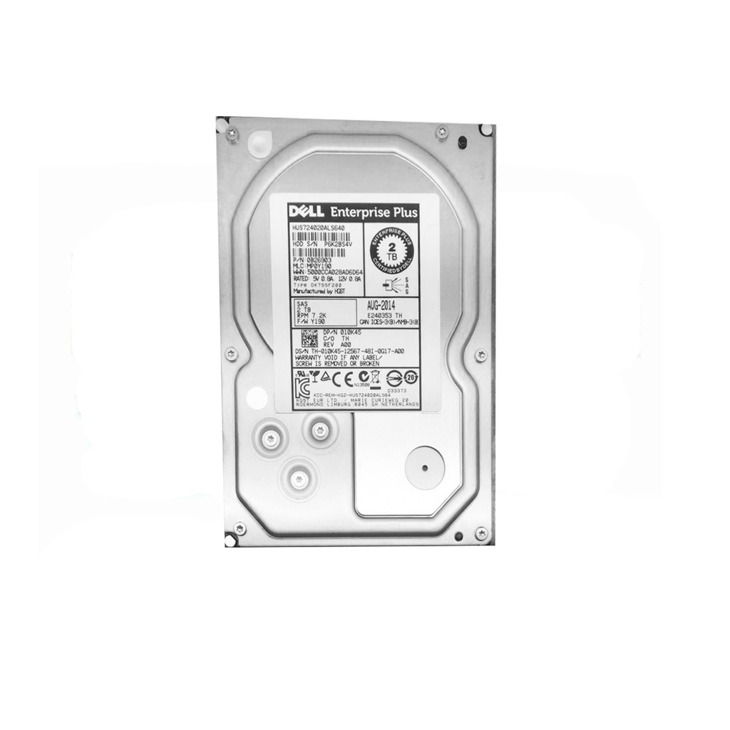 Dell 010K45 HUS724020ALS640 2TB SAS 3.5" LFF 7.200RPM