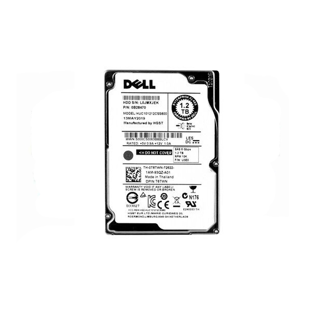 DELL HUC101212CSS600 0T6TWN 1.2TB HDD 2,5" SAS-2 6GB/S 10K 64MB