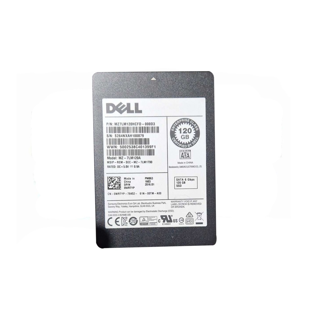 Dell Enterprise 120GB SSD DP/N: 0WRTYP MZ7LM120HCFD-000D3
