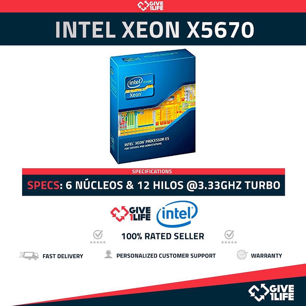 Intel Xeon X5670 (6 Núcleos / 12 Hilos) @3.33GHz Turbo Speed