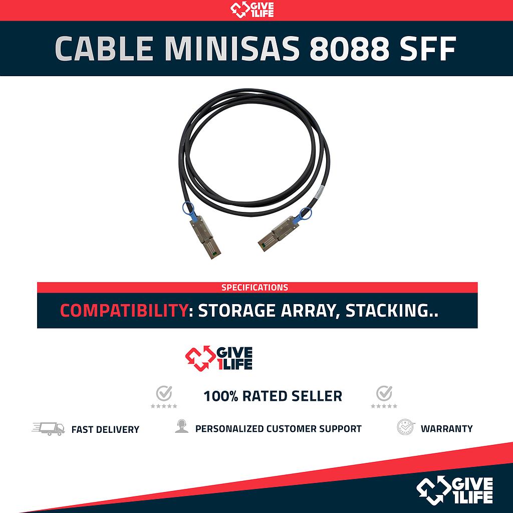 Cable MiniSAS 8088 a 8088 SFF Storage Array, Stacking HP, DELL, IBM