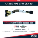 Cable GPU HPE Original DL380 Gen10 869805-001 8 a 8+6