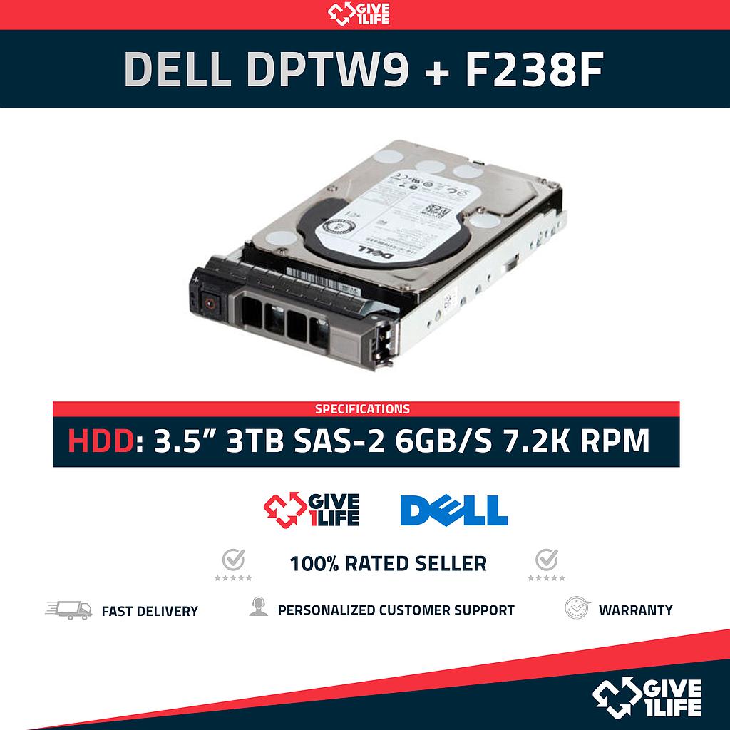 DELL DPTW9 3.5" 3TB SAS-2 6GB/s 7.2K + CADDY F238F