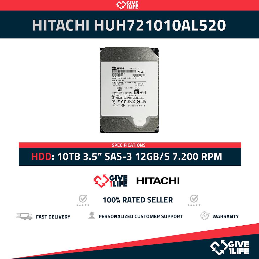 HITACHI HUH721010AL5204 10TB HDD 3.5" SAS-3 12GB/S 7.2K RPM