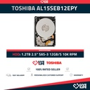 TOSHIBA AL15SEB12EPY HDD 2.5" 1.2TB SAS-3 12GB/s 10K RPM