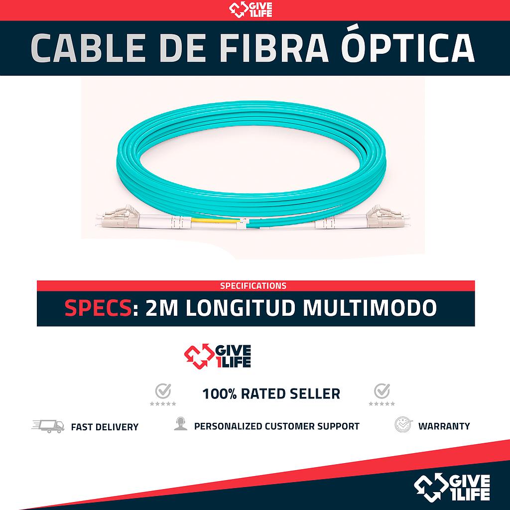 Cable/Latiguillo de Fibra Óptica LC UPC a LC UPC 2 Metros OM3 Multimodo