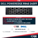 Dell PowerEdge R940 24SFF 4x Xeon Gold 6138 80 Núcleos 160 Hilos 64GB RAM 2 Fuentes Incluidas