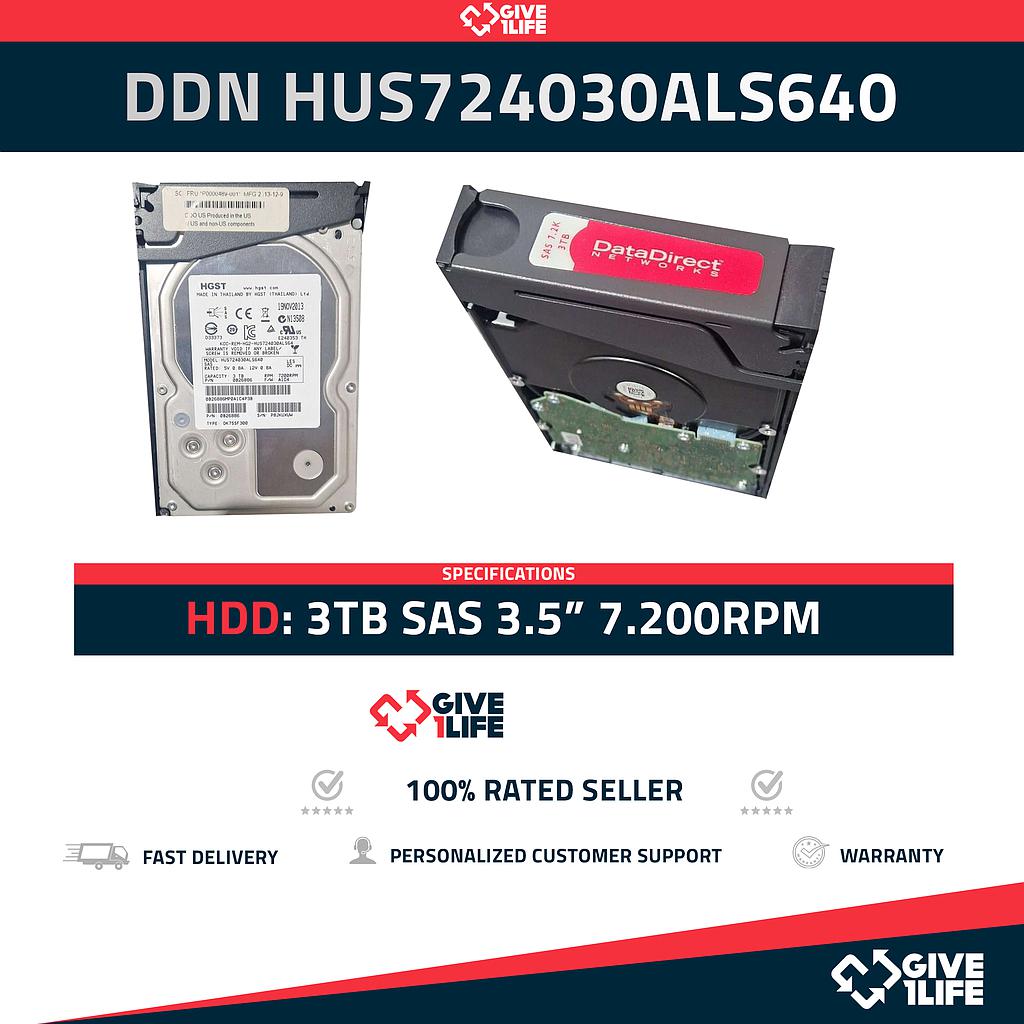 Data Direct Networks 3TB 3.5" LFF 7.2K SS6000 SS7000 HUS724030ALS640